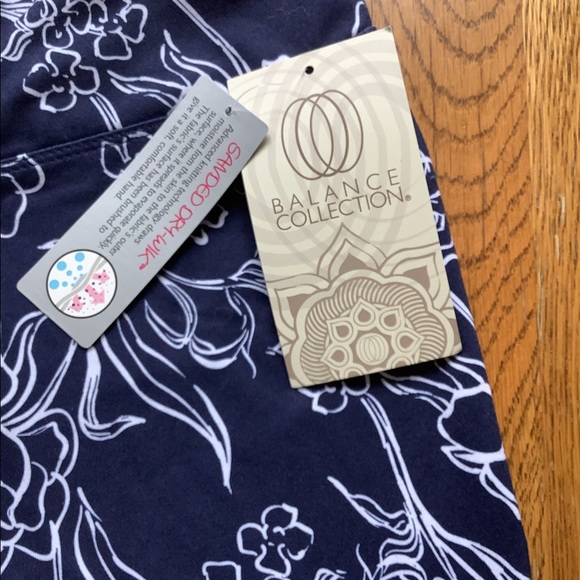 Balance Collection NWT Capri Leggings navy and white floral print. - Picture 3 of 4
